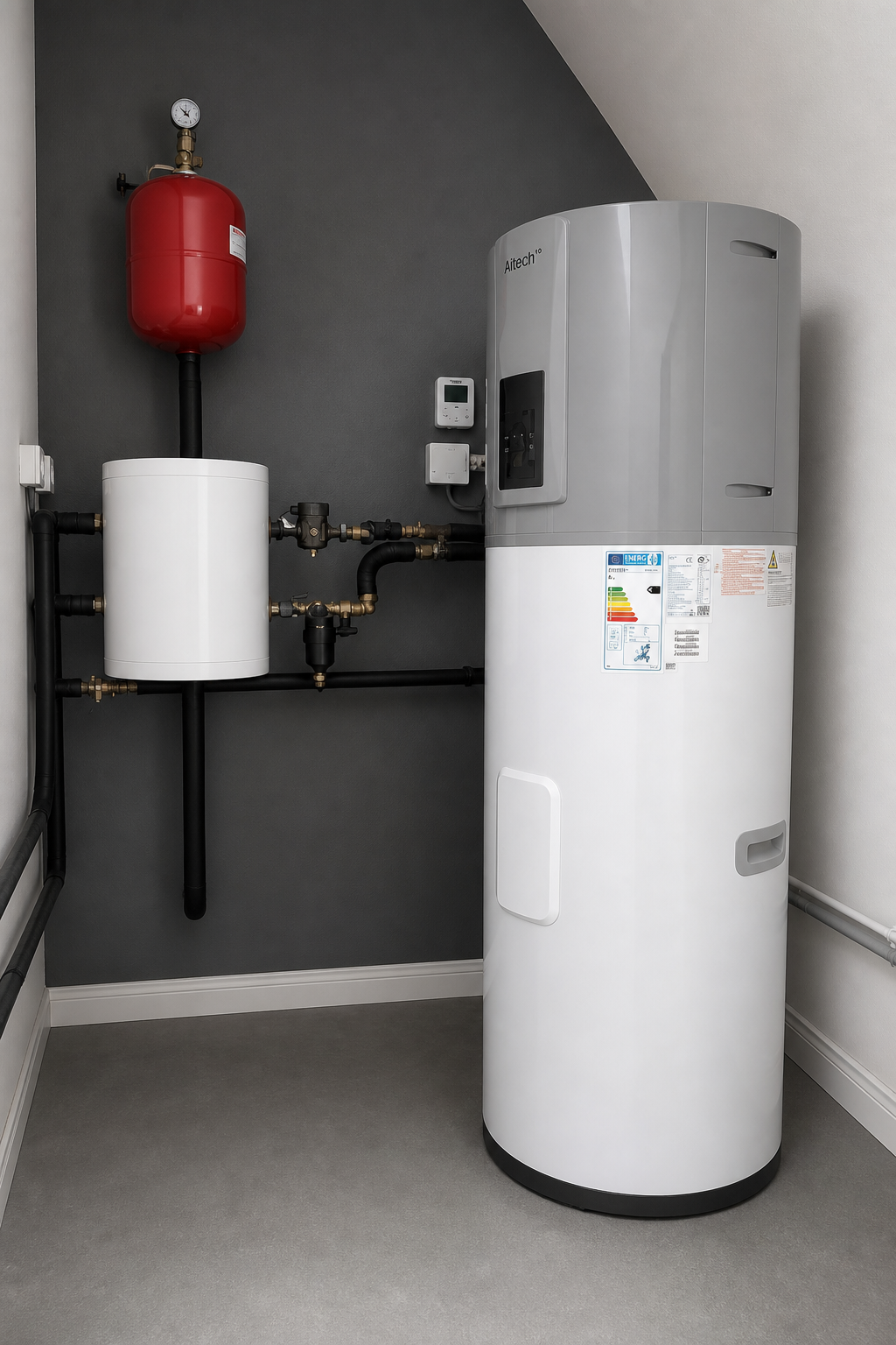 Chauffe-eau thermodynamique (ballon) installé dans un logement